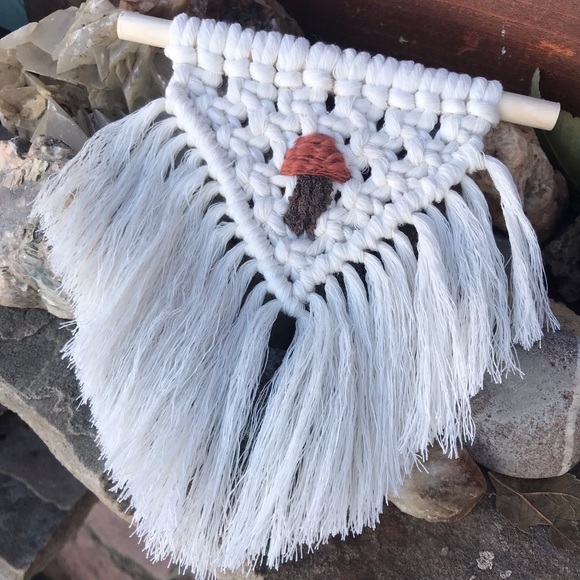 Mini Macrame Mushroom Wall Hanging - Picture 1 of 3